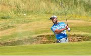 4 July 2018; Jon Rahm of Spain plays from a bunker on the 18th green during the Pro-Am round ahead of the Irish Open Golf Championship at Ballyliffin Golf Club in Ballyliffin, Co. Donegal. Photo by Oliver McVeigh/Sportsfile