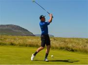 4 July 2018; Kerry GAA player Kieran Donaghy on the 11th tee box during the Pro-Am round ahead of the Irish Open Golf Championship at Ballyliffin Golf Club in Ballyliffin, Co. Donegal. Photo by Oliver McVeigh/Sportsfile