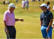 4 July 2018; Dermot Desmond and Rory McIlroy of Northern Ireland during the Pro-Am round ahead of the Irish Open Golf Championship at Ballyliffin Golf Club in Ballyliffin, Co. Donegal. Photo by Oliver McVeigh/Sportsfile