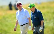 4 July 2018; Former Taoiseach Enda Kenny T.D, right, in conversation with Padraig McManus during the Pro-Am round ahead of the Irish Open Golf Championship at Ballyliffin Golf Club in Ballyliffin, Co. Donegal. Photo by Ramsey Cardy/Sportsfile