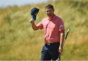 4 July 2018; Padraig Harrington of Ireland reacts to the crowd after finishing the Pro-Am round ahead of the Irish Open Golf Championship at Ballyliffin Golf Club in Ballyliffin, Co. Donegal. Photo by Oliver McVeigh/Sportsfile