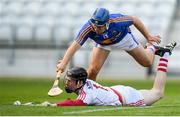 4 July 2018; Ger Collins of Cork in action against David Gleeson of Tipperary during the Bord Gáis Energy Munster GAA Hurling U21 Championship Final match between Cork and Tipperary at Pairc Ui Chaoimh in Cork. Photo by Eóin Noonan/Sportsfile