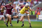 4 July 2018; Rory O'Connor of Wexford is tackled by Shane Bannon of Galway during the Bord Gais Energy Leinster Under 21 Hurling Championship 2018 Final match between Wexford and Galway at O'Moore Park in Portlaoise, Co Laois. Photo by Harry Murphy/Sportsfile
