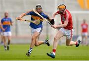 4 July 2018; Colin English of Tipperary in action against Conor Cahalane of Cork during the Bord Gáis Energy Munster GAA Hurling U21 Championship Final match between Cork and Tipperary at Pairc Ui Chaoimh in Cork. Photo by Eóin Noonan/Sportsfile