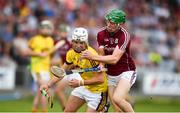 4 July 2018; Rory O'Connor of Wexford in action against Cianan Fahy of Galway during the Bord Gais Energy Leinster Under 21 Hurling Championship 2018 Final match between Wexford and Galway at O'Moore Park in Portlaoise, Co Laois. Photo by Sam Barnes/Sportsfile
