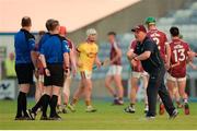 4 July 2018; Galway manager Tony Ward remonstrates with the officials before the start of extra time during the Bord Gais Energy Leinster Under 21 Hurling Championship 2018 Final match between Wexford and Galway at O'Moore Park in Portlaoise, Co Laois. Photo by Harry Murphy/Sportsfile