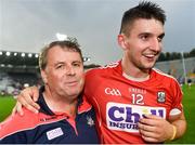 4 July 2018; Cork manager manager Denis Ring celebrates with Cork captain Shane Kingston following the Bord Gáis Energy Munster GAA Hurling U21 Championship Final match between Cork and Tipperary at Pairc Ui Chaoimh in Cork. Photo by Eóin Noonan/Sportsfile