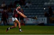 4 July 2018; Evan Niland of Galway scores a point from a free during the Bord Gais Energy Leinster Under 21 Hurling Championship 2018 Final match between Wexford and Galway at O'Moore Park in Portlaoise, Co Laois. Photo by Harry Murphy/Sportsfile