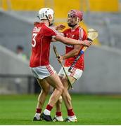 4 July 2018; David Griffin, left, and David Lowney of Cork celebrate after the Bord Gáis Energy Munster GAA Hurling U21 Championship Final match between Cork and Tipperary at Pairc Ui Chaoimh in Cork. Photo by Matt Browne/Sportsfile