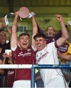 4 July 2018; Galway captain Fintian Burke lifts the trophy after with teammate Darragh Gilligan after the Bord Gais Energy Leinster Under 21 Hurling Championship 2018 Final match between Wexford and Galway at O'Moore Park in Portlaoise, Co Laois. Photo by Harry Murphy/Sportsfile