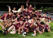 4 July 2018; The Galway team celebrate with the Cup following the Bord Gais Energy Leinster Under 21 Hurling Championship 2018 Final match between Wexford and Galway at O'Moore Park in Portlaoise, Co Laois. Photo by Sam Barnes/Sportsfile