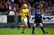 4 July 2018; Rory O'Connor of Wexford celebrates a score during the Bord Gais Energy Leinster Under 21 Hurling Championship 2018 Final match between Wexford and Galway at O'Moore Park in Portlaoise, Co Laois. Photo by Sam Barnes/Sportsfile