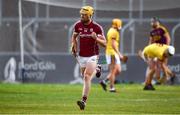 4 July 2018; Sean Bleahene of Galway celebrates after scoring a late goal during the Bord Gais Energy Leinster Under 21 Hurling Championship 2018 Final match between Wexford and Galway at O'Moore Park in Portlaoise, Co Laois. Photo by Sam Barnes/Sportsfile