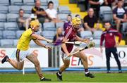 4 July 2018; Sean Bleahene of Galway in action against Darren Byrne of Wexford during the Bord Gais Energy Leinster Under 21 Hurling Championship 2018 Final match between Wexford and Galway at O'Moore Park in Portlaoise, Co Laois. Photo by Sam Barnes/Sportsfile