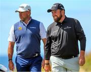 5 July 2018; Lee Westwood of England and Shane Lowry of Ireland during Day One of the Irish Open Golf Championship at Ballyliffin Golf Club in Ballyliffin, Co. Donegal. Photo by John Dickson/Sportsfile