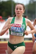6 July 2018; Sarah Healy of Ireland in action during her heat of the Women's 3000m at the European U18 Athletics Championships in Gyor, Hungary. Photo by Giancarlo Columbo/Sportsfile