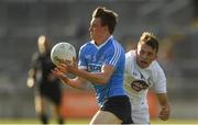 6 July 2018; Nathan Doran of Dublin in action against Brian McLoughlin of Kildare during the EirGrid Leinster GAA Football U20 Championship Final match between Kildare and Dublin at Bord na Móna O'Connor Park in Tullamore, Co Offaly. Photo by Piaras Ó Mídheach/Sportsfile