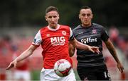 6 July 2018; Ian Bermingham of St Patrick's Athletic in action against Dylan Connolly of Dundalk during the SSE Airtricity League Premier Division match between St Patrick's Athletic and Dundalk at Richmond Park in Dublin. Photo by Stephen McCarthy/Sportsfile