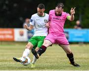 6 July 2018; Kieran Marty Waters of Cabinteely in action against Mikey Byrne of Wexford FC during the SSE Airticity League First Division match between Cabinteely and Wexford FC at Stradbrook in Dublin. Photo by Matt Browne/Sportsfile