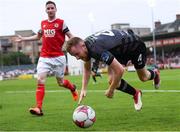 6 July 2018; Sean Hoare of Dundalk in action against Ian Bermingham of St Patrick's Athletic during the SSE Airtricity League Premier Division match between St Patrick's Athletic and Dundalk at Richmond Park in Dublin. Photo by Stephen McCarthy/Sportsfile