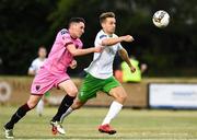 6 July 2018; Joe Doyle of Cabinteely in action against John Morgan of Wexford FC during the SSE Airticity League First Division match between Cabinteely and Wexford FC at Stradbrook in Dublin. Photo by Matt Browne/Sportsfile