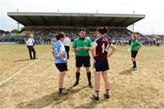 1 July 2018; Referee Stephen McNulty with team captains Sinéad Aherne of Dublin and Lauren Lee Walsh of Westmeath during the TG4 Leinster Ladies Senior Football Final match between Dublin and Westmeath at Netwatch Cullen Park in Carlow. Photo by Piaras Ó Mídheach/Sportsfile