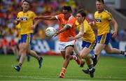 7 July 2018; Jemar Hall of Armagh is tackled by David Murray of Roscommon during the GAA Football All-Ireland Senior Championship Round 4 match between Roscommon and Armagh at O’Moore Park in Portlaoise, Co. Laois. Photo by Brendan Moran/Sportsfile