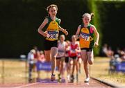 7 July 2018; Lauren Miney from Annalee AC, Co Cavan, on her way to winning the girls under-12 600m during the Irish Life Health Juvenile B Championships & Inter Club Relays at Tullamore Harriers Stadium in Tullamore, Co. Offaly. Photo by Matt Browne/Sportsfile