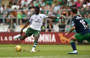 7 July 2018; Odsonne Edouard of Glasgow Celtic scores his side's fourth goal during the friendly match between Shamrock Rovers and Glasgow Celtic at Tallaght Stadium in Tallaght, Co. Dublin. Photo by David Fitzgerald/Sportsfile