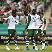 7 July 2018; Odsonne Edouard of Glasgow Celtic celebrates after scoring his side's fourth goal during the friendly match between Shamrock Rovers and Glasgow Celtic at Tallaght Stadium in Tallaght, Co. Dublin. Photo by David Fitzgerald/Sportsfile