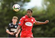 7 July 2018; Aidomo Emakhu of Shelbourne in action during the SSE Airticity National U15 League match between Shelbourne and Finn Harps at the AUL in Clonshaugh, Co. Dublin. Photo by Eoin Smith/Sportsfile
