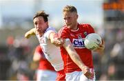 7 July 2018; Ruairi Deane of Cork in action against Colm Cavanagh of Tyrone during the GAA Football All-Ireland Senior Championship Round 4 between Cork and Tyrone at O’Moore Park in Portlaoise, Co. Laois. Photo by Brendan Moran/Sportsfile