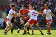 7 July 2018; Luke Connolly of Cork in action against Tyrone players, from left, Pádraig Hamspey, Cathal McShane, Cathal McCarron and Michael McKernan during the GAA Football All-Ireland Senior Championship Round 4 between Cork and Tyrone at O’Moore Park in Portlaoise, Co. Laois. Photo by Brendan Moran/Sportsfile