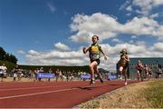 7 July 2018; Lauren Miney from Annalee AC, Co Cavan, on her way to winning the girls under-12 600m during the Irish Life Health Juvenile B Championships & Inter Club Relays at Tullamore Harriers Stadium in Tullamore, Co. Offaly. Photo by Matt Browne/Sportsfile