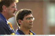 22 August 2003; Leinster head coach Gary Ella pictured with assistant coach Willie Anderson during a Friendly Match between Leinster and Gloucester at Donnybrook stadium in Dublin. Photo by Matt Browne/Sportsfile