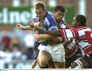 22 August 2003; Denis Hickie of Leinster, in action against Marcel Garvey, right, and Robert Todd of Gloucester during a Friendly Match between Leinster and Gloucester at Donnybrook stadium in Dublin. Photo by Matt Browne/Sportsfile