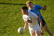 6 July 2018; Jason Gibbons of Kildare in action against Kieran Kennedy of Dublin during the EirGrid Leinster GAA Football U20 Championship Final match between Kildare and Dublin at Bord na Móna O'Connor Park in Tullamore, Co Offaly. Photo by Piaras Ó Mídheach/Sportsfile