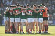 30 June 2018; Mayo players in a huddle before the GAA Football All-Ireland Senior Championship Round 3 match between Kildare and Mayo at St Conleth's Park in Newbridge, Kildare. Photo by Piaras Ó Mídheach/Sportsfile