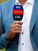 7 July 2018; A general view of the Sky Sports microphone of Senan Connell before the GAA Football All-Ireland Senior Championship Round 4 match between Fermanagh and Kildare at Páirc Tailteann in Navan, Co. Meath. Photo by Piaras Ó Mídheach/Sportsfile