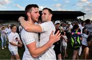 7 July 2018; Kildare's Johnny Byrne, left, and Cathal McNally celebrate after the GAA Football All-Ireland Senior Championship Round 4 match between Fermanagh and Kildare at Páirc Tailteann in Navan, Co. Meath. Photo by Piaras Ó Mídheach/Sportsfile