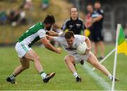 7 July 2018; Niall Kelly of Kildare in action against Kane Connor of Fermanagh during the GAA Football All-Ireland Senior Championship Round 4 match between Fermanagh and Kildare at Páirc Tailteann in Navan, Co. Meath. Photo by Piaras Ó Mídheach/Sportsfile