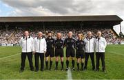 7 July 2018; Referee Conor Lane and his match officials before the GAA Football All-Ireland Senior Championship Round 4 match between Fermanagh and Kildare at Páirc Tailteann in Navan, Co. Meath. Photo by Piaras Ó Mídheach/Sportsfile