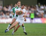 7 July 2018; Johnny Byrne of Kildare in action against Lee Cullen of Fermanagh during the GAA Football All-Ireland Senior Championship Round 4 match between Fermanagh and Kildare at Páirc Tailteann in Navan, Co. Meath. Photo by Piaras Ó Mídheach/Sportsfile