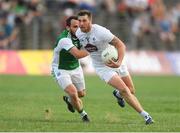 7 July 2018; Johnny Byrne of Kildare gets past Paul McCusker of Fermanagh during the GAA Football All-Ireland Senior Championship Round 4 match between Fermanagh and Kildare at Páirc Tailteann in Navan, Co. Meath. Photo by Piaras Ó Mídheach/Sportsfile
