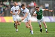 7 July 2018; Johnny Byrne of Kildare gets past Paul McCusker of Fermanagh during the GAA Football All-Ireland Senior Championship Round 4 match between Fermanagh and Kildare at Páirc Tailteann in Navan, Co. Meath. Photo by Piaras Ó Mídheach/Sportsfile