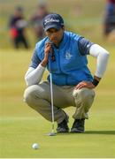8 July 2018; Aaron Rai of England lines up a birdie putt on the 11th green during Day Four of the Dubai Duty Free Irish Open Golf Championship at Ballyliffin Golf Club in Ballyliffin, Co. Donegal. Photo by John Dickson/Sportsfile