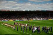 8 July 2018; Both teams march behind the band prior to the Leinster GAA Hurling Senior Championship Final Replay match between Kilkenny and Galway at Semple Stadium in Thurles, Co Tipperary. Photo by Eóin Noonan/Sportsfile