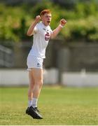 8 July 2018; Nick Jackman of Kildare celebrates scoring a point during the Electric Ireland Leinster GAA Minor Football Championship Semi-Final match between Kildare and Wicklow at St Conleth’s Park in Newbridge, Co. Kildare. Photo by Piaras Ó Mídheach/Sportsfile