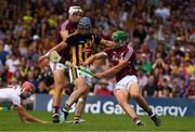 8 July 2018; Ger Aylward of Kilkenny kicks a goal, in the 34th minute, under pressure from Galway goalkeeper James Skehill, left, Adrian Tuohey, right, and Gearóid McInerney during the Leinster GAA Hurling Senior Championship Final Replay match between Kilkenny and Galway at Semple Stadium in Thurles, Co Tipperary. Photo by Ray McManus/Sportsfile
