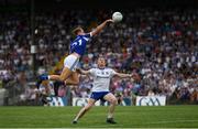 8 July 2018; Shane Nerney of Laois in action against Ryan McAnespie of Monaghan during the GAA Football All-Ireland Senior Championship Round 4 match between Laois and Monaghan at Páirc Tailteann in Navan, Co Meath. Photo by Ramsey Cardy/Sportsfile